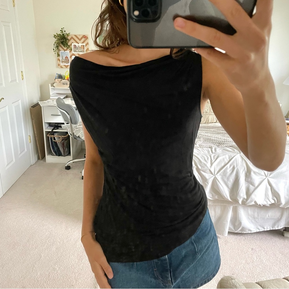 Black Boat Neck Tank